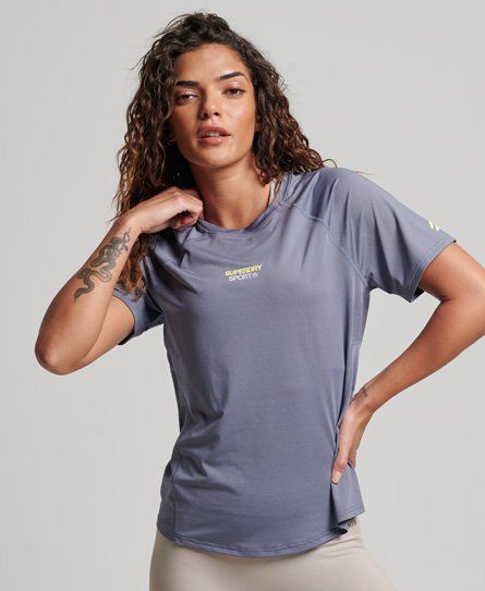 Women's Ladies Classic Branded Sport Core Active T-Shirt, Grey, Size: 10