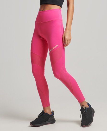 Women's Sport Training 7/8 Mesh Legging Pink / Pink Raspberry Sorbet - Size: 8