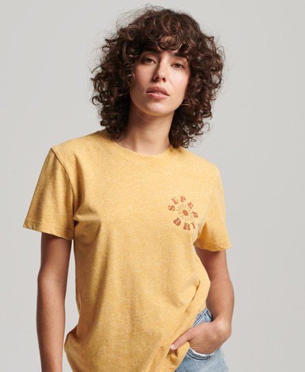 Women's Vintage Nostalgia T-Shirt Yellow / Yellow Snowy - Size: 10