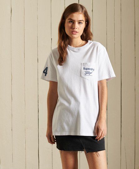 Women's Loose Fit American Classic Pocket T-Shirt White / Optic - Size: M