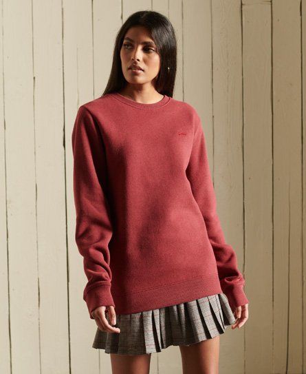 Women's Organic Cotton Oversized Vintage Logo Sweatshirt Red / Rhubarb Marl - Size: L