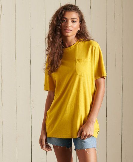 Women's Organic Cotton Studios Boyfriend Pocket T-Shirt Yellow / Sulphur Yellow - Size: S