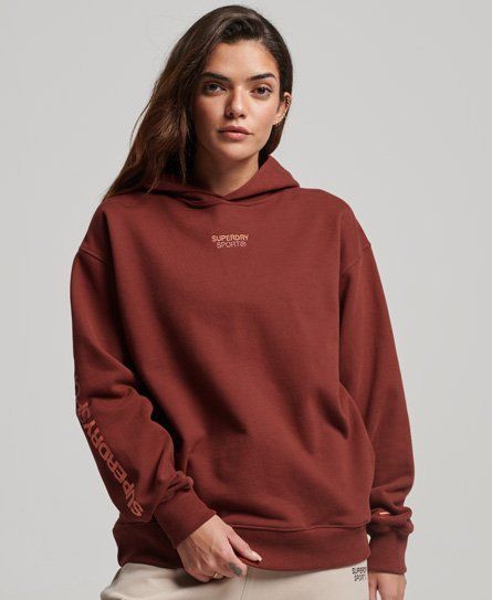 Women's Sport Core Oversized Hoodie Brown / Fired Brick Brown - Size: 14