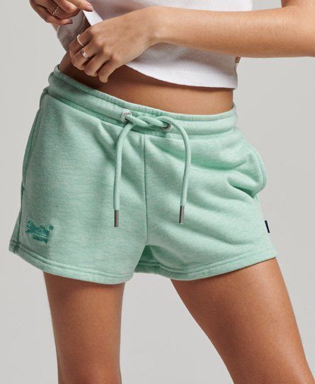 Women's Vintage Logo Embroidered Jersey Shorts Green / Minted Marl - Size: 14