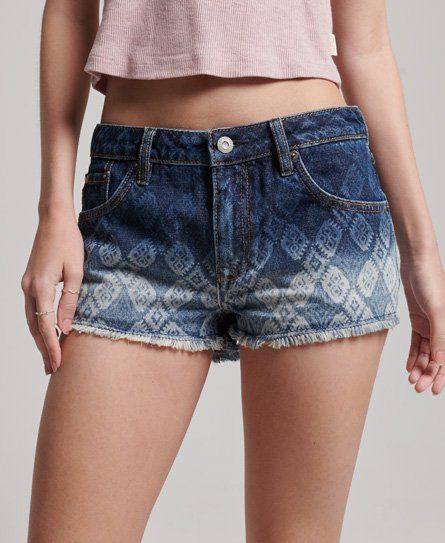 Women's Denim Hot Shorts Dark Blue / Van Dyke Mid Used Aop - Size: 26