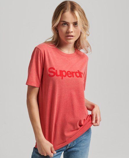 Women's Core Logo 80s T-Shirt Red / Papaya Red Marl - Size: 6