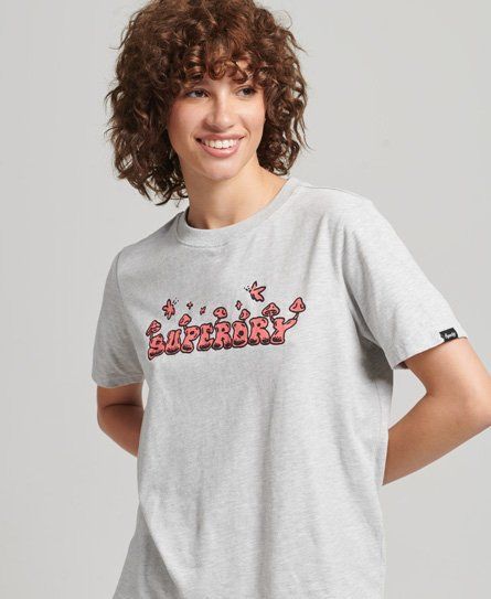 Women's Woodland Graphic T-Shirt Light Grey / Glacier Grey Marl - Size: 10