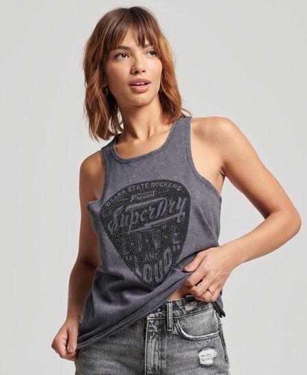 Women's Vintage Merch Store Vest Black / Heavy Metal Black - Size: 8