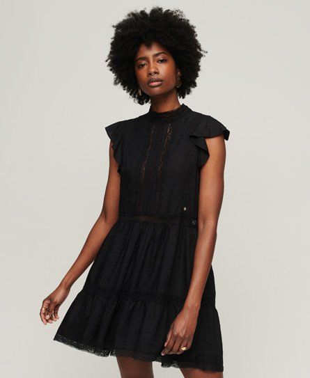 Women's Studios Lace Mix Dress Black - Size: 12