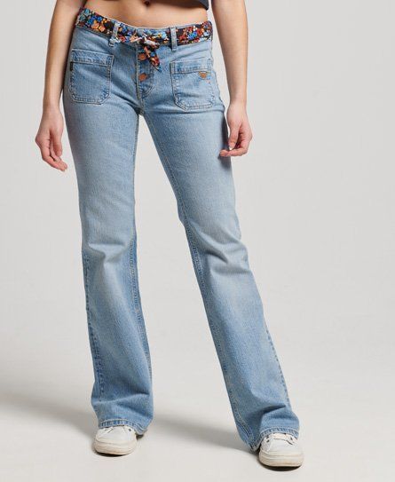Women's Women's Cotton Vintage Low Rise Slim Flare Jeans Blue / Heritage Mid Wash Organic - Size: 26/30