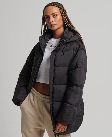 Women's Xpd Cocoon Padded Parka Jacket Black - Size: 16