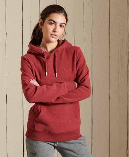 Women's Vintage Logo Embroidered Hoodie Red / Rhubarb Marl - Size: 8