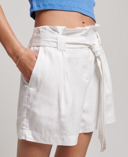 Women's Paperbag Shorts White / Brilliant White - Size: 14