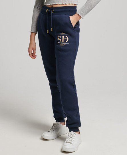 Women's Luxe Embroidered Logo Joggers Navy / Nautical Navy - Size: 8