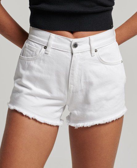 Women's High Rise Denim Shorts White / Optic - Size: 28