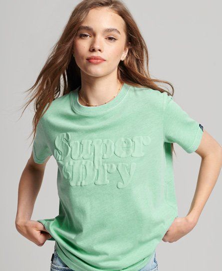 Women's Cooper Classic 70s Logo T-Shirt Green / Sea Glass - Size: 8