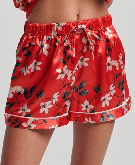 Women's Satin Sleepwear Shorts Red / Wild Rose - Size: 8