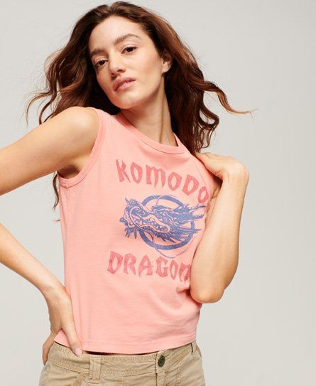 Women's x Komodo Classic Dragon Vest Top Cream / Sunset Coral - Size: 16