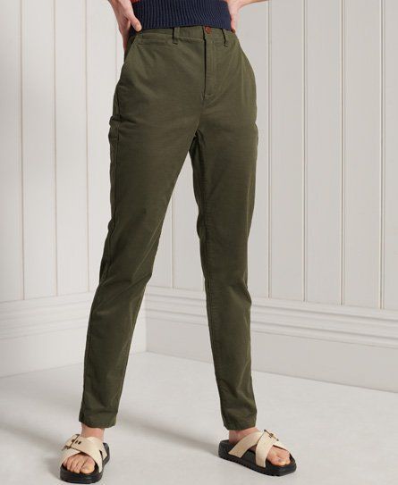 Women's Green / Core Olive Slim Chinos - Size: 26/30
