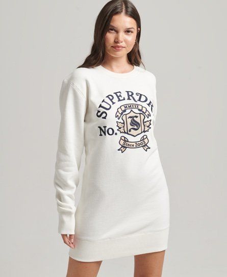 Women's Pride In Craft Crew Neck Dress White / Winter White - Size: 14