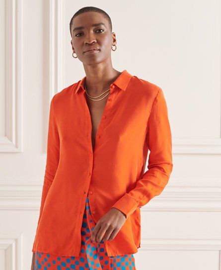 Women's Studios Long Sleeve Shirt Orange / Pureed Pumpkin - Size: 8
