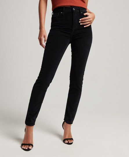 Women's High Rise Skinny Cord Jeans Black / Black Cord - Size: 30/30