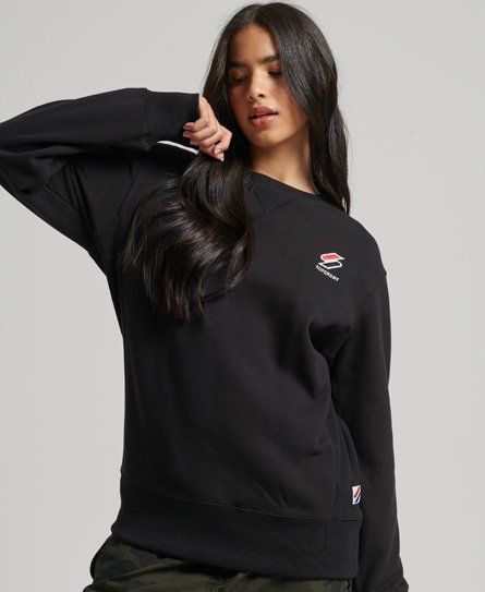 Women's Essential Oversized Crew Sweatshirt Black - Size: S