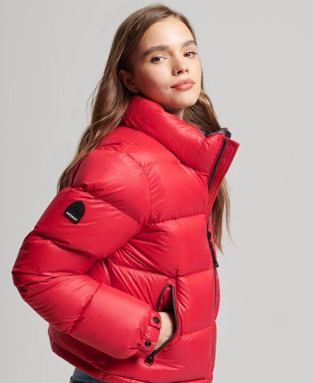 Women's Luxe Alpine Down Padded Jacket Red / Risk Red - Size: 8