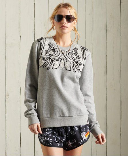 Women's Bohemian Crafted Sweatshirt Grey / Smoke Grey Marl - Size: 6