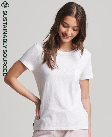 Women's Organic Cotton Studios Pocket T-Shirt White / Optic - Size: 14