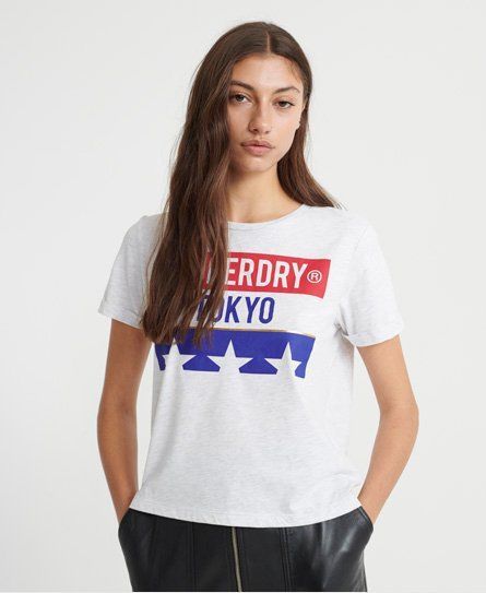Women's Tokyo Stars Boxy T-Shirt Light Grey / Ice Marl - Size: 10