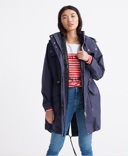Women's Long Sleeve Essentials Parka Coat Navy / French Navy - Size: 8