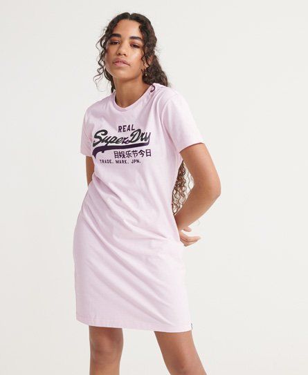 Women's Vintage Logo T-shirt Dress Pink / Blush Pink - Size: 10