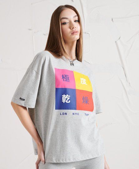 Women's Symbol Block T-shirt Grey / Grey Marl - Size: 10