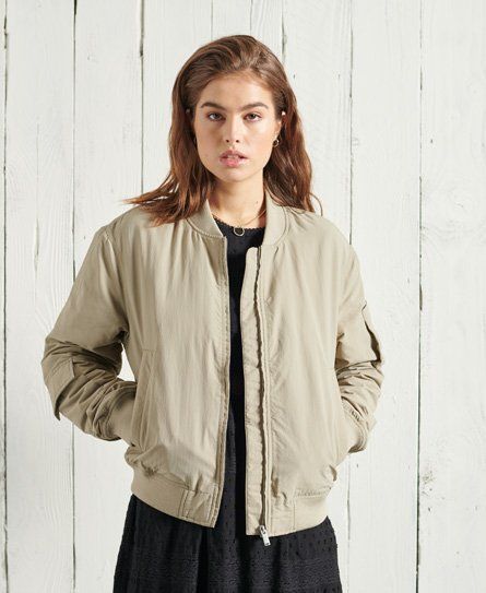Women's Nevada Non-Hooded Bomber Jacket Green / Sage - Size: 14