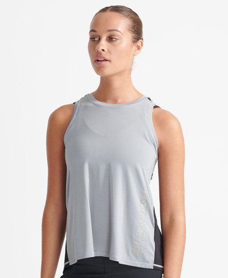 Women's Sport Cooling Loose Vest Top Grey / Grey Marl - Size: 12