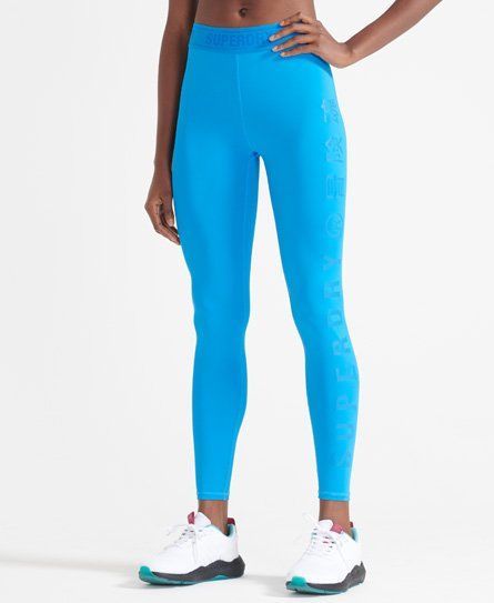 Women's Sport Training Elastic Leggings Light Blue / Vibrant Blue - Size: 10