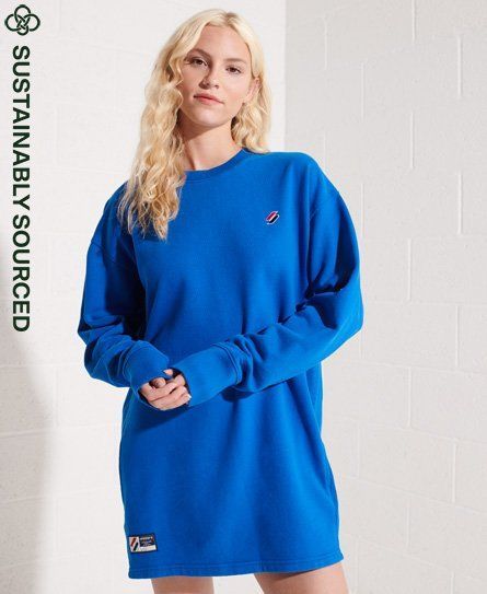 Women's Organic Cotton Code Oversized Crew Dress Blue / Royal - Size: XS/S
