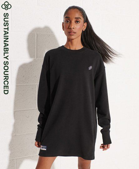 Women's Organic Cotton Code Oversized Crew Dress Black - Size: XS/S