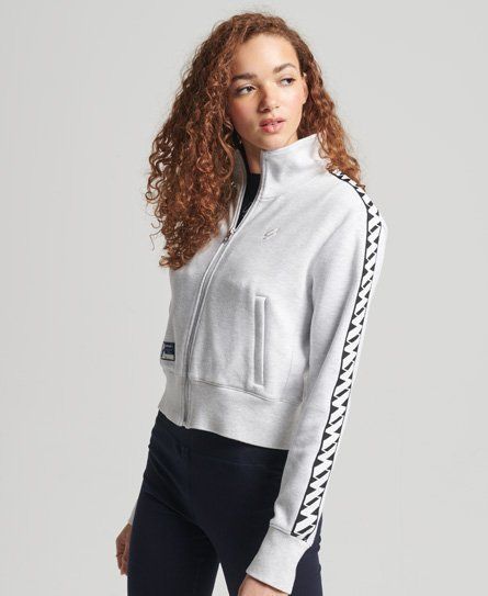 Women's Code Tape Track Top Light Grey / Ice Marl - Size: 14