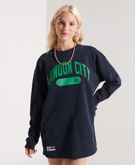 Women's City College Crew Sweatshirt Dress Navy / Eclipse Navy - Size: XS/S