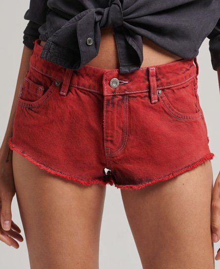 Women's Washed Hot Shorts Red / Red Wash - Size: 30