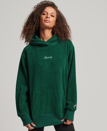 Women's Graphic Fleece Oversized Hoodie Green / Mid Pine - Size: XS/S