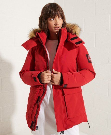 Women's Code Everest Parka Coat Red / Expedition Red - Size: 8