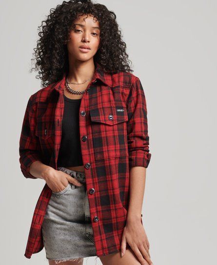 Women's Check Overshirt Red / Red Check - Size: 8