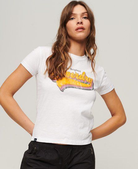 Women's Rainbow 90s T-Shirt White / Optic - Size: 14