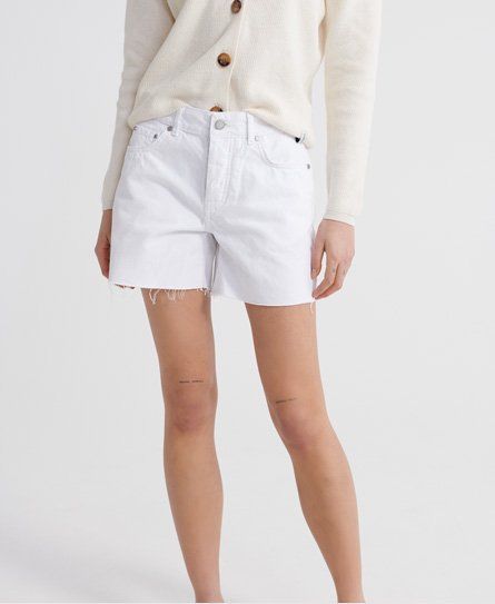 Women's Denim Mid Length Shorts White / Optic - Size: 25