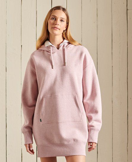 Women's Vintage Logo Embroidered Oversized Hoodie Dress Pink / LA Soft Pink Marl - Size: XS/S