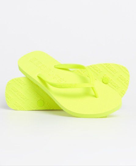 Women's Super Sleek Fluro Flip Flop Yellow / Neon Yellow - Size: S