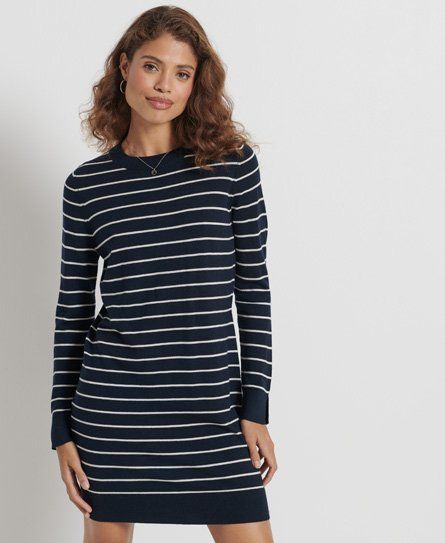 Women's Studios Merino Knit Mini Dress Navy / Navy Stripe - Size: 10